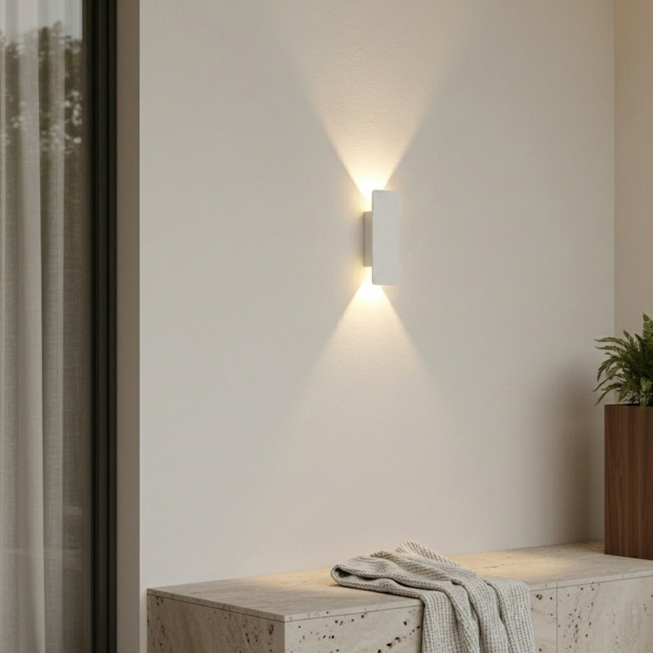LED Outdoor Garden Wall Light 20cm White Valela