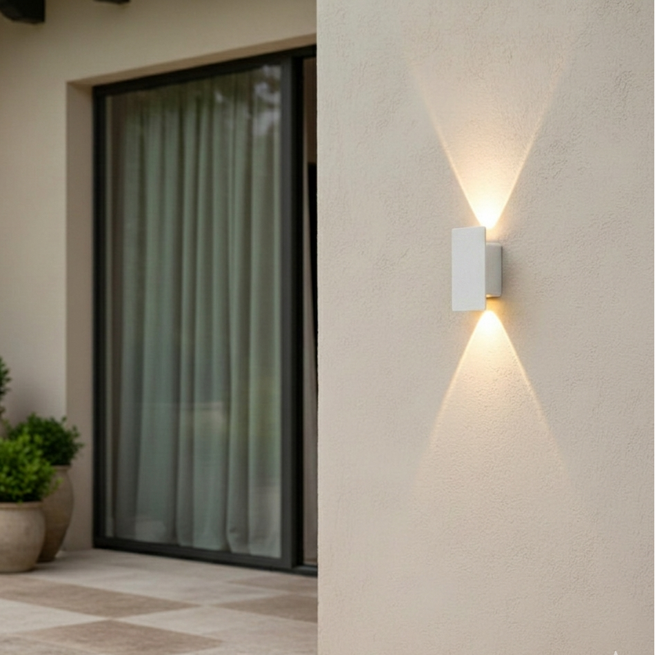 LED Outdoor Garden Wall Light 10cm White Veline