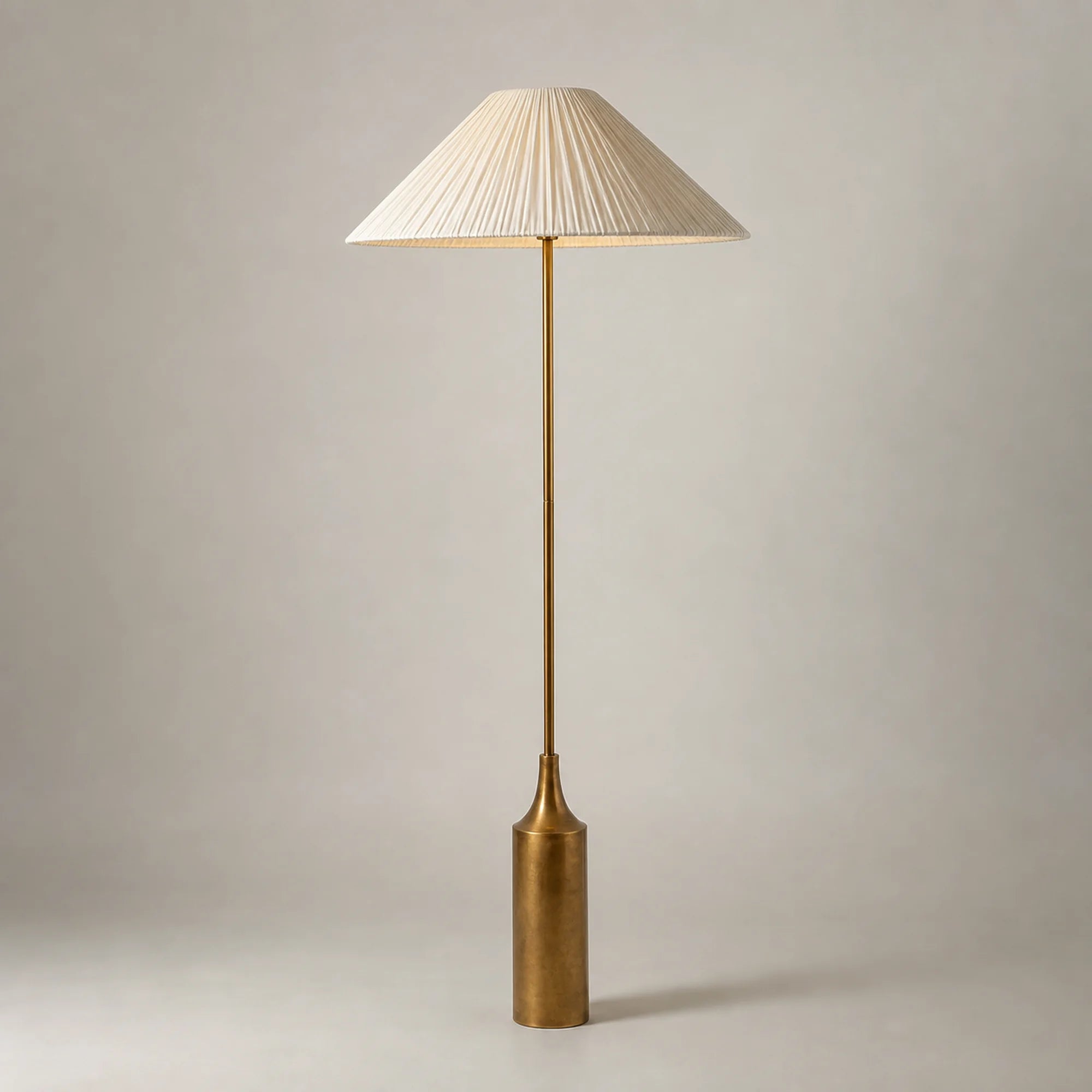 Pleated Brass Floor Lamp Cortina