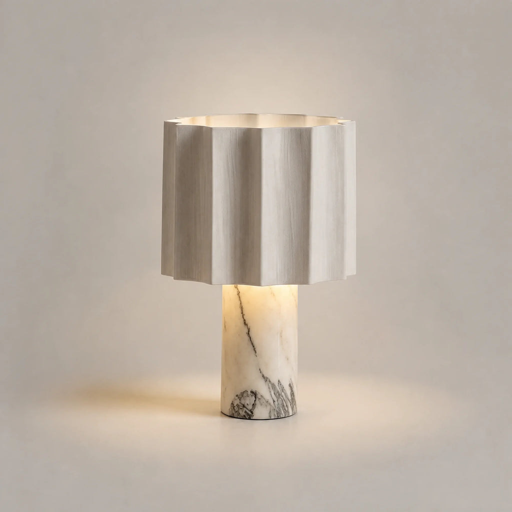 Scalloped Marble Table Lamp Ravella
