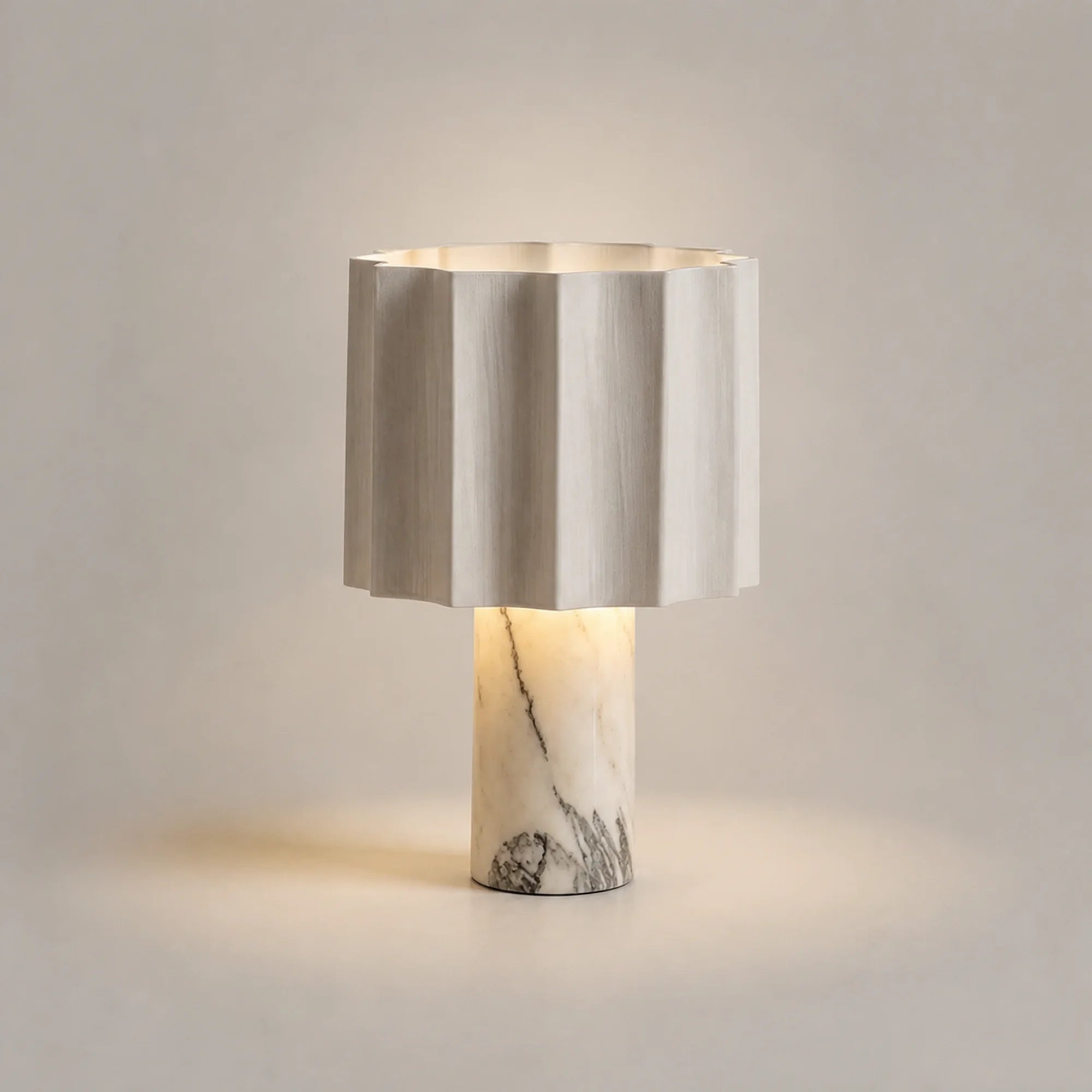Scalloped Marble Table Lamp Ravella