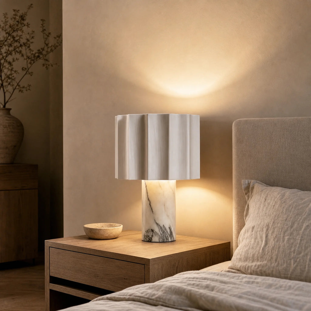 Scalloped Marble Table Lamp Ravella