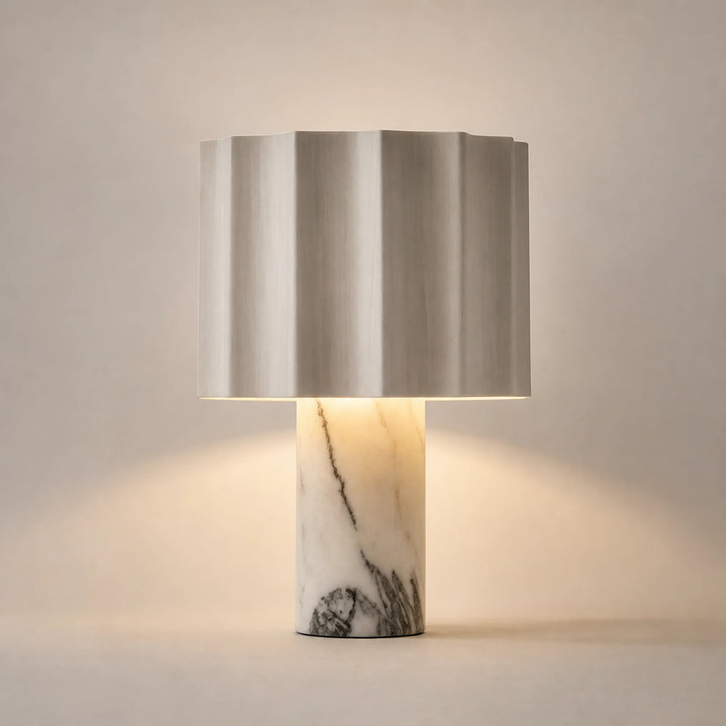 Scalloped Marble Table Lamp Ravella