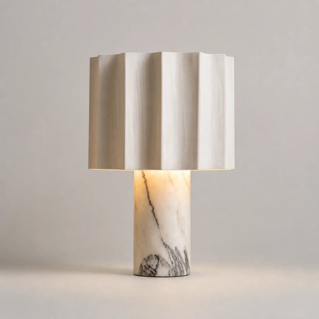 Scalloped Marble Table Lamp Ravella