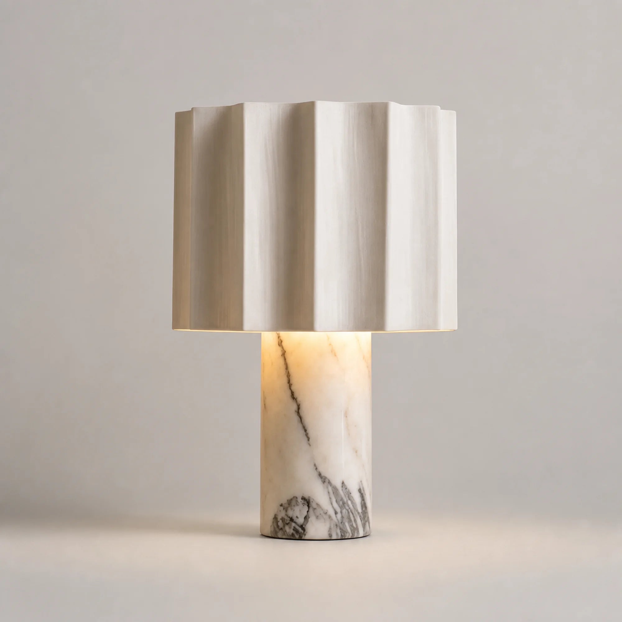 Scalloped Marble Table Lamp Ravella