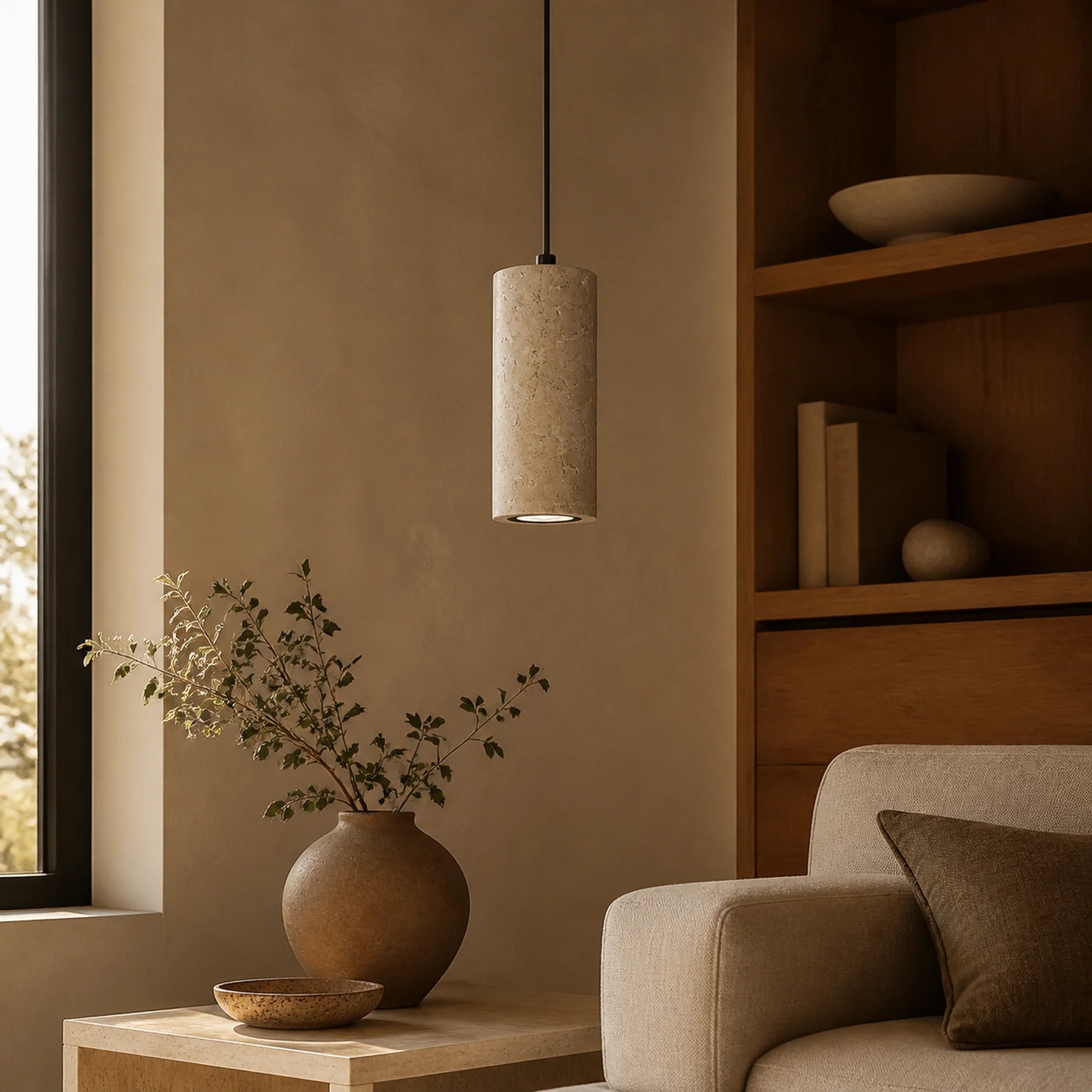 Travertine Stone Pendant Light Tavira