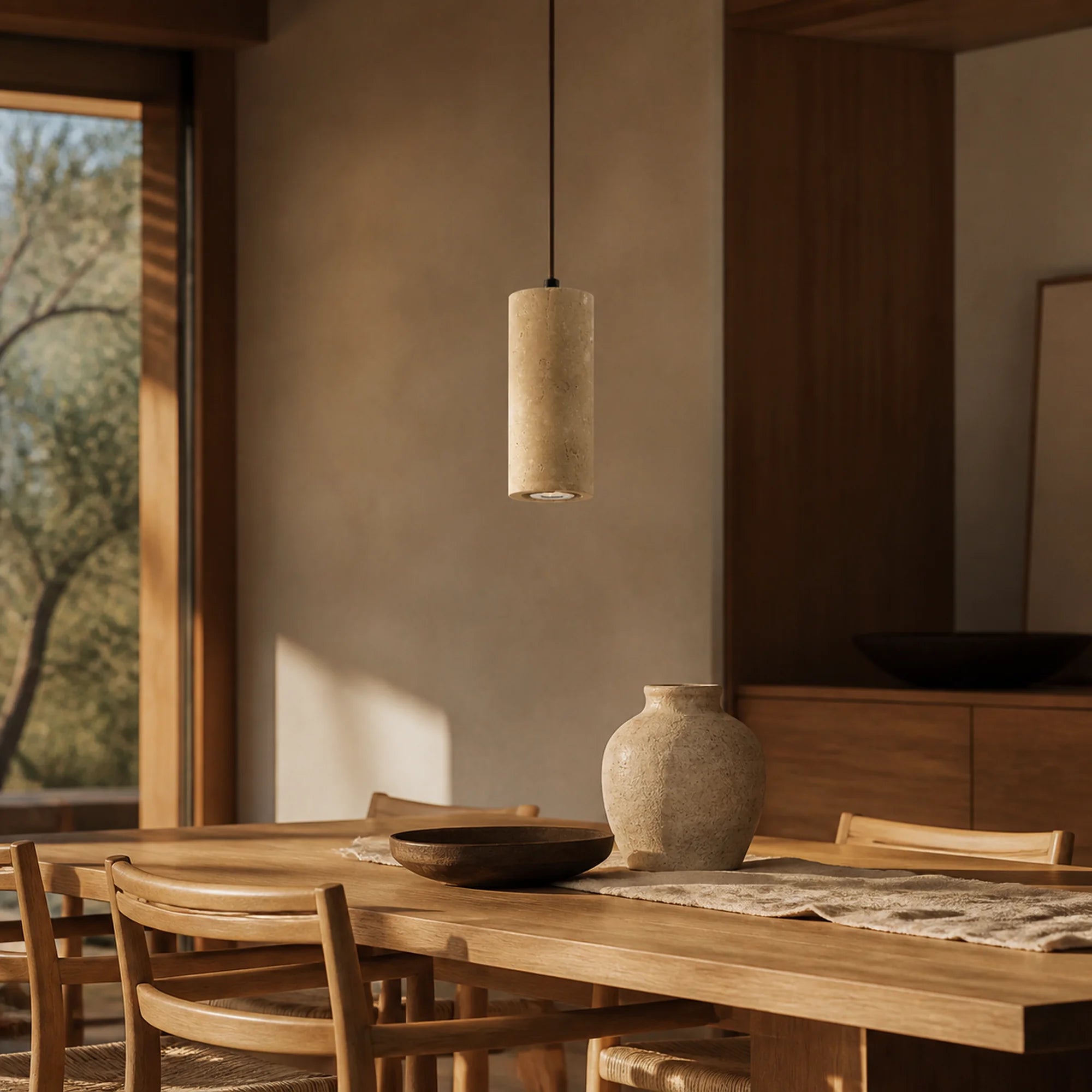 Travertine Stone Pendant Light Tavira