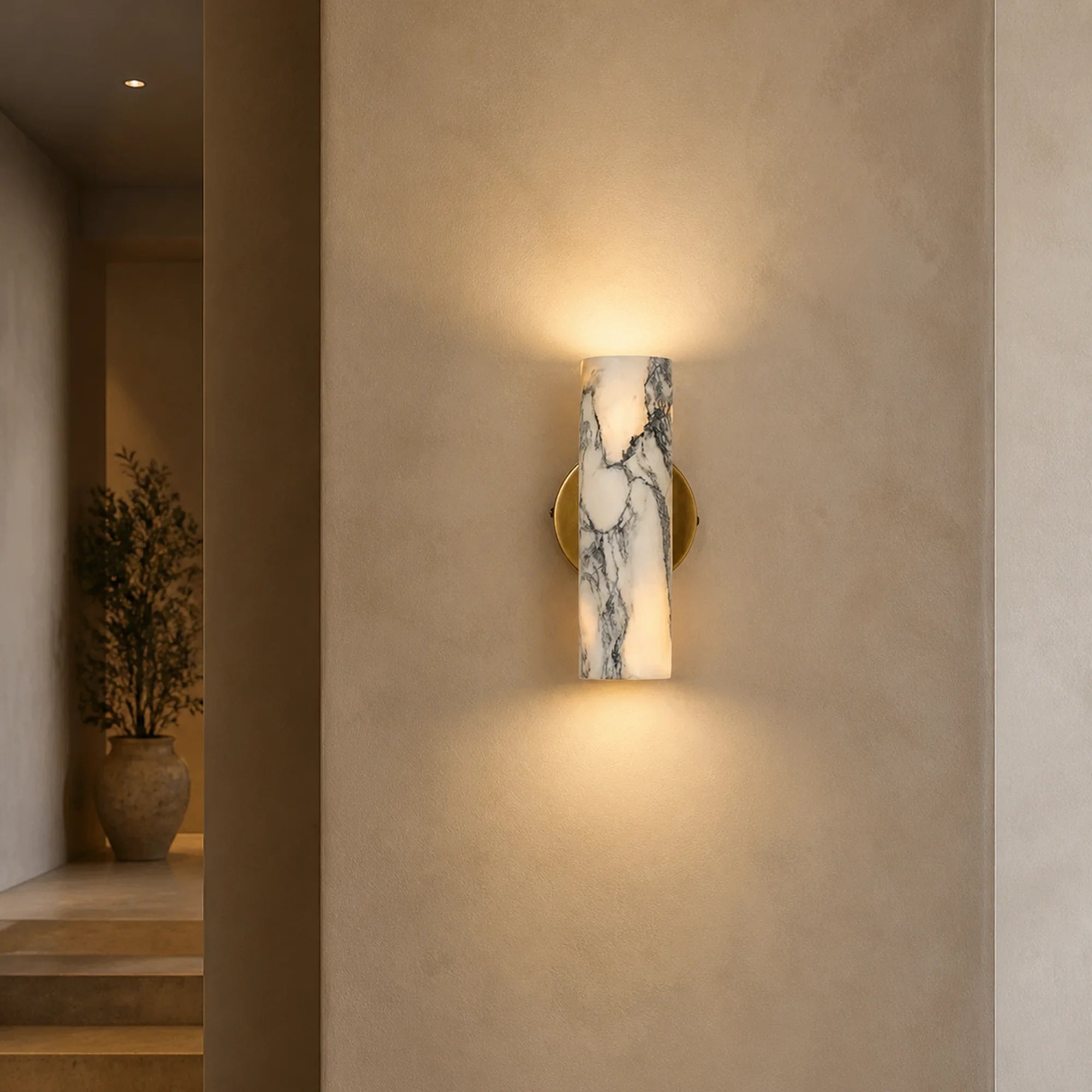 Marble Cylinder Wall Light Calira