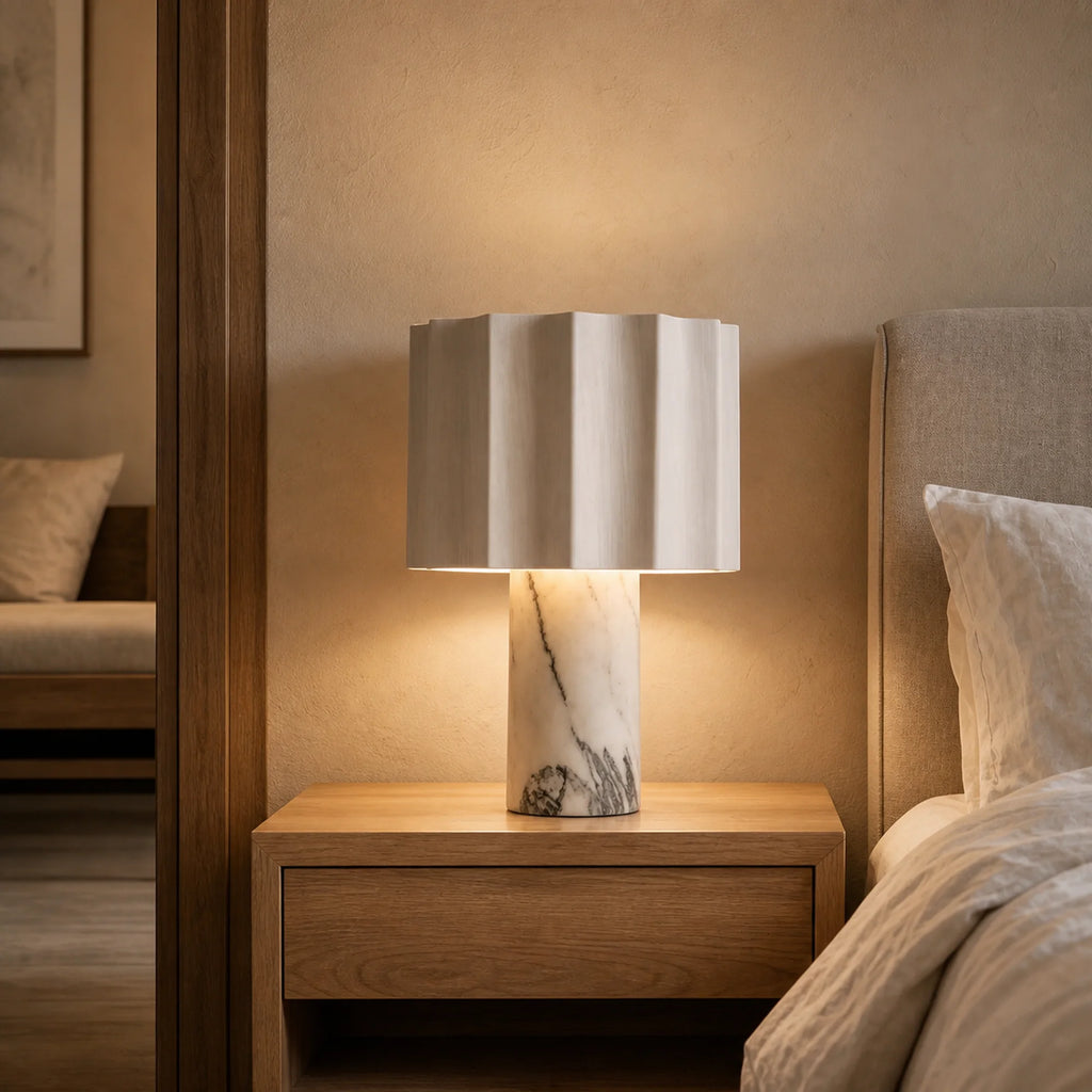 Scalloped Marble Table Lamp Ravella
