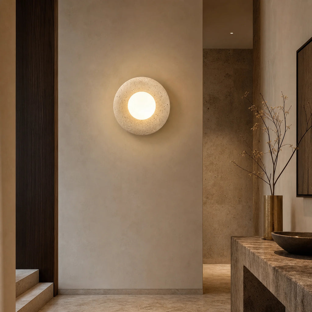 Travertine Globe Wall Light Ombria