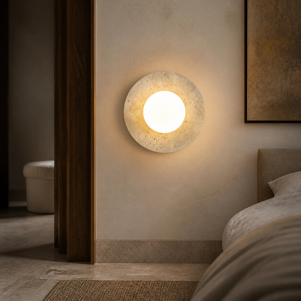 Travertine Globe Wall Light Ombria