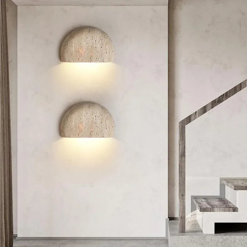 Travertine Half Moon Wall Light Talira
