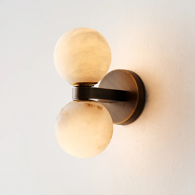 Double Globe Stone Wall Light Vala