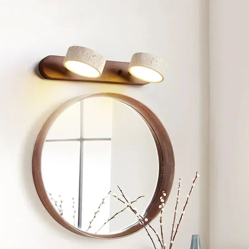 Nordic Wooden Double Head Wall Light Monina