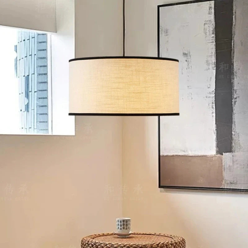 Wabi Sabi Japanese Fabric Hanging Chandelier Light Fixture Pendant Lamp for Restaurant Bedroom Living Room Dining Room