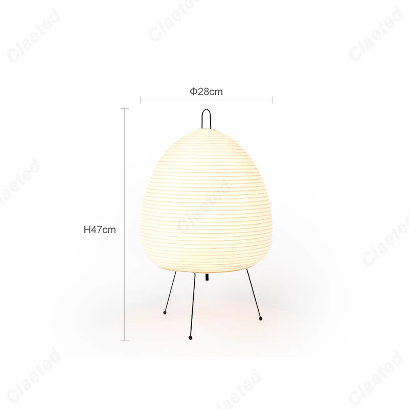 Japanese Rice Paper Tripod Table Lamp Veliva