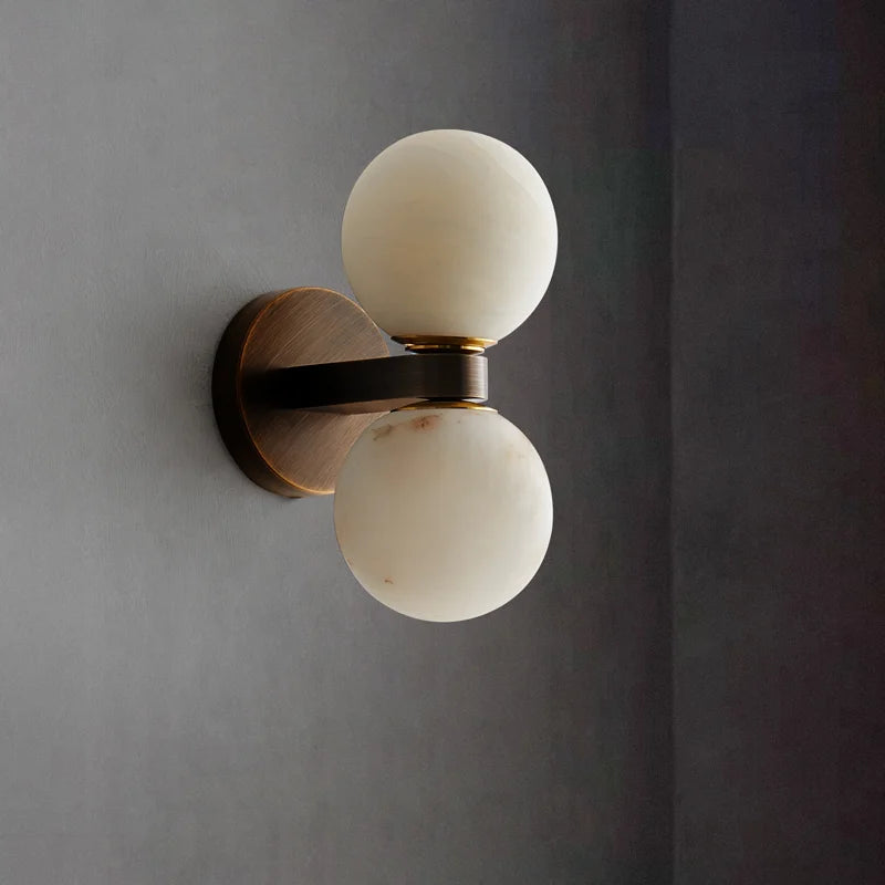 Double Globe Stone Wall Light Vala