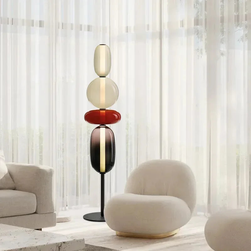 Italian Creative Colored Glass Designer LED Floor Light Living Room Bedroom Study Table Lamp Indoor Lighting Decor Candy Lights