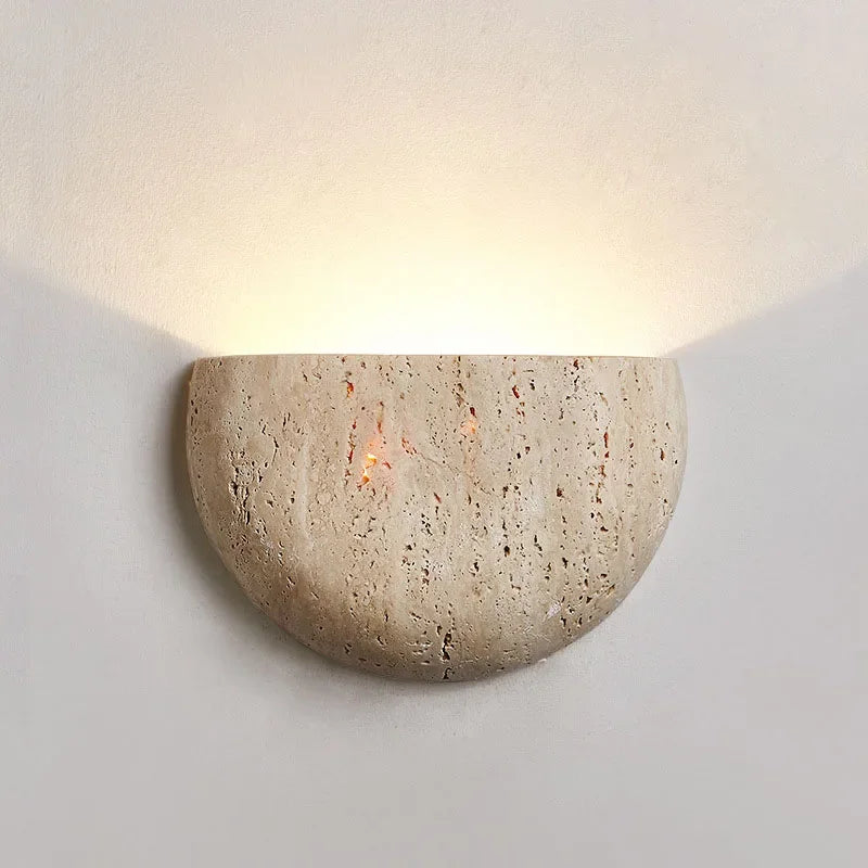 Travertine Half Moon Wall Light Talira