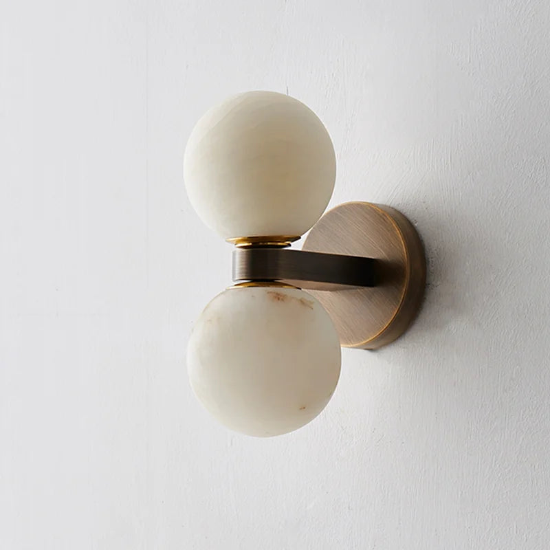 Double Globe Stone Wall Light Vala