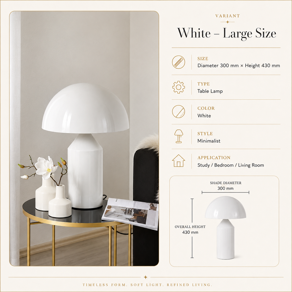 Large White Rechargeable Touch Table Lamp Raven