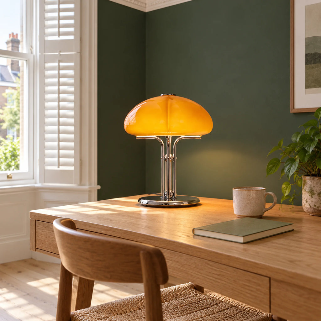 Bauhaus Glass Mushroom Table Lamp Tavela