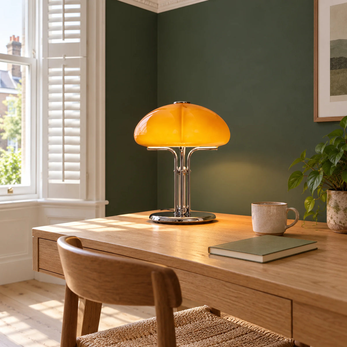 Bauhaus Glass Mushroom Table Lamp Tavela