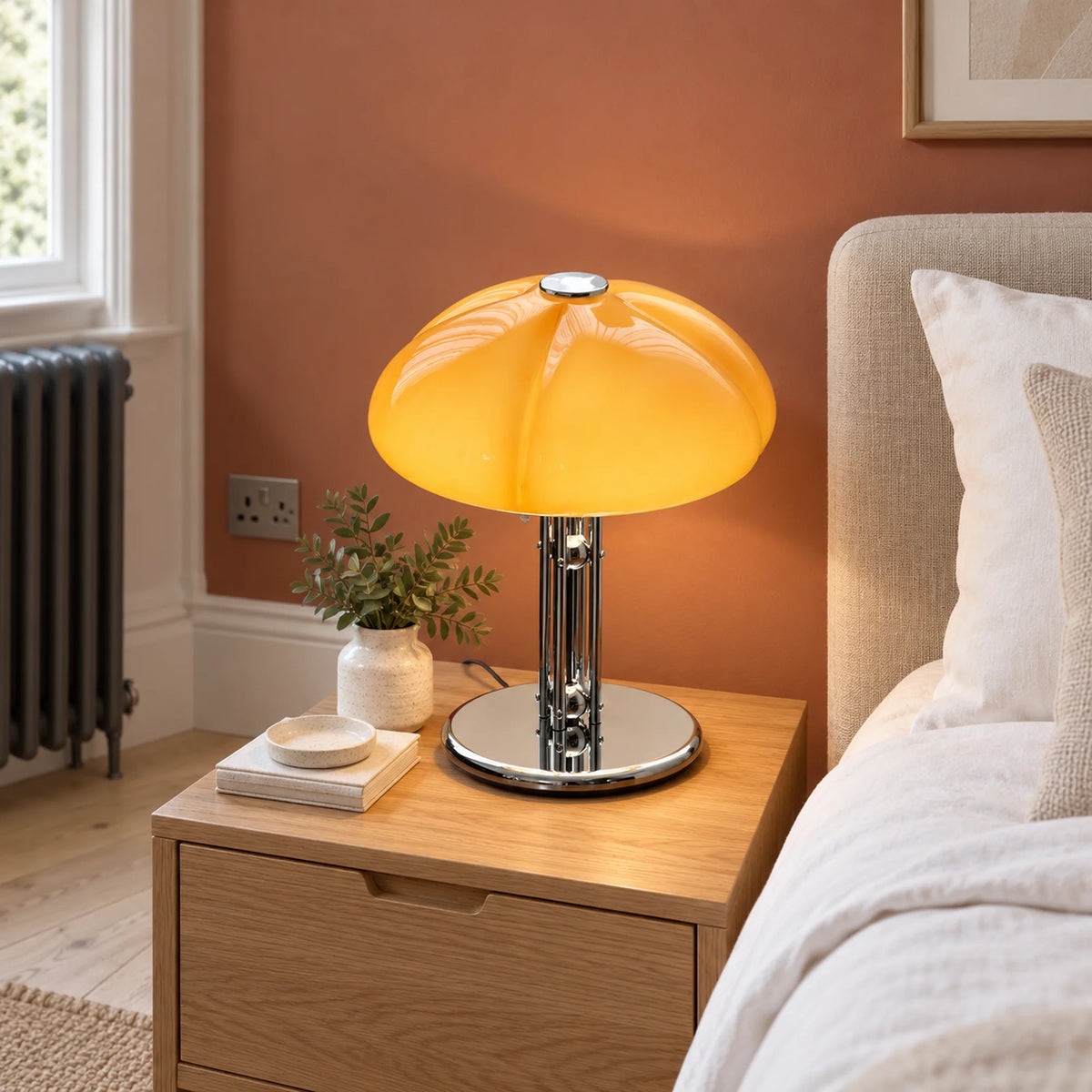Bauhaus Glass Mushroom Table Lamp Tavela