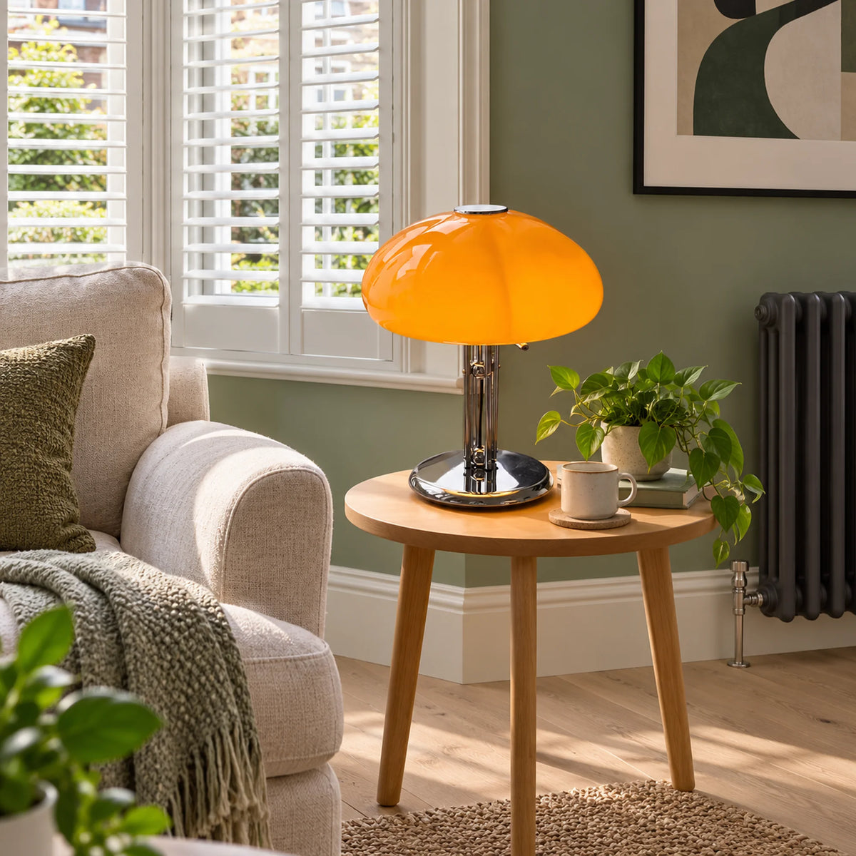 Bauhaus Glass Mushroom Table Lamp Tavela