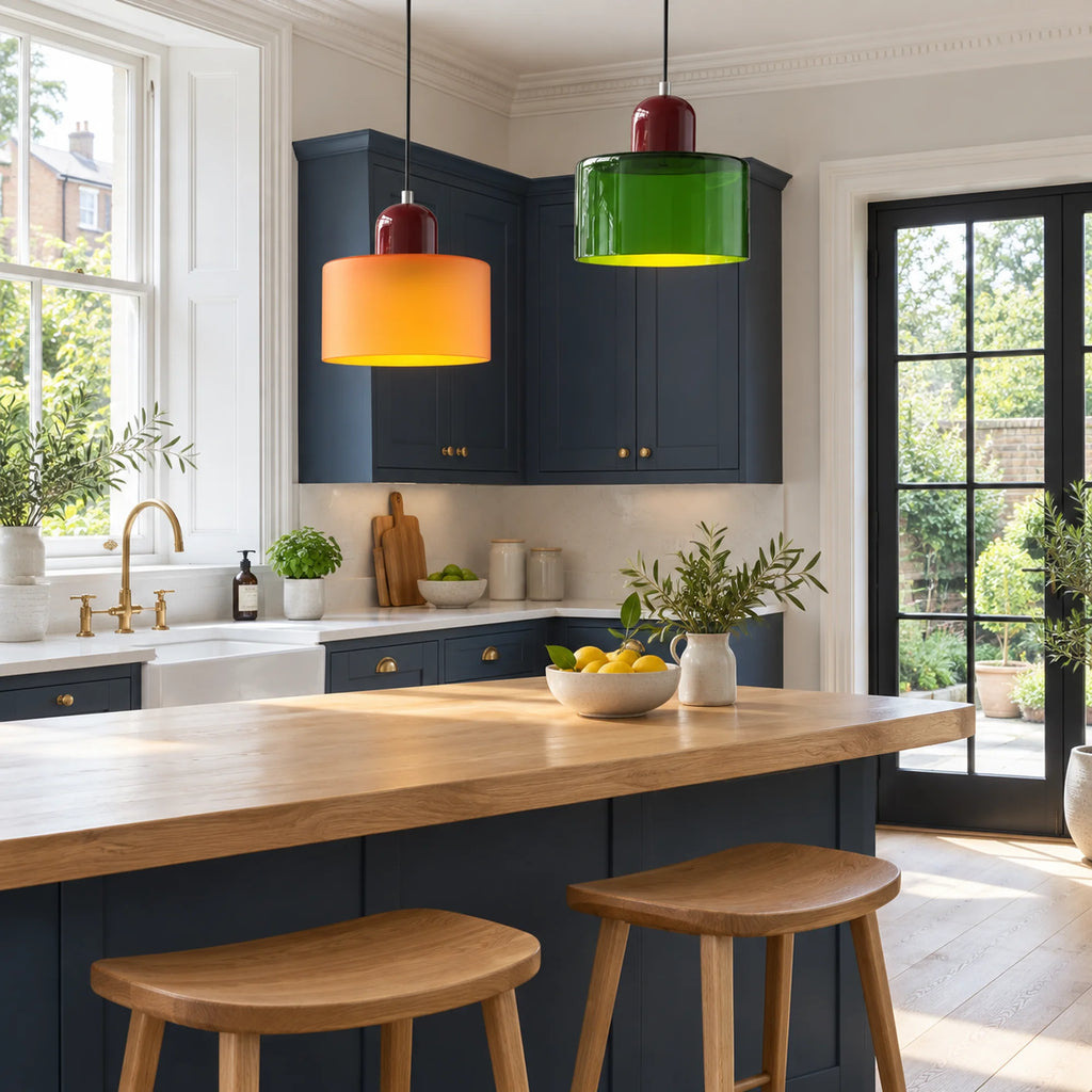 Small Bauhaus Glass Pendant Light Perelle