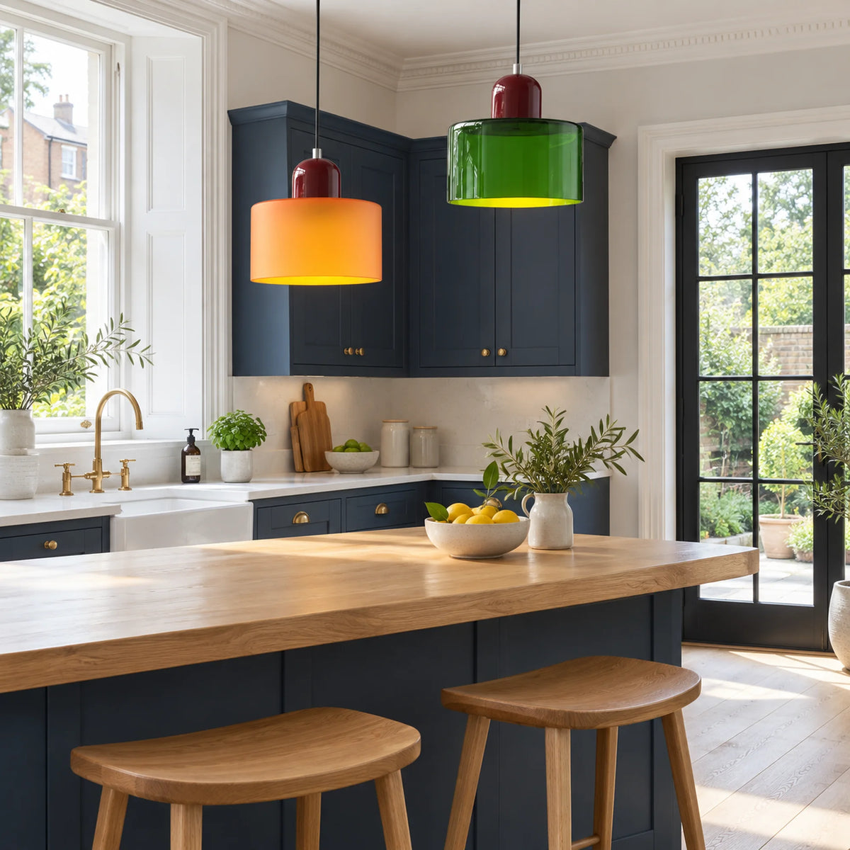 Small Bauhaus Glass Pendant Light Perelle