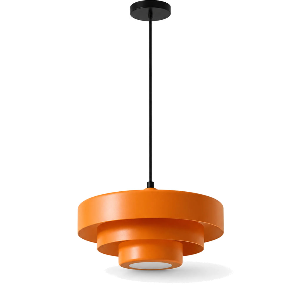 Bauhaus Tiered Metal Pendant Light Dorina, Orange