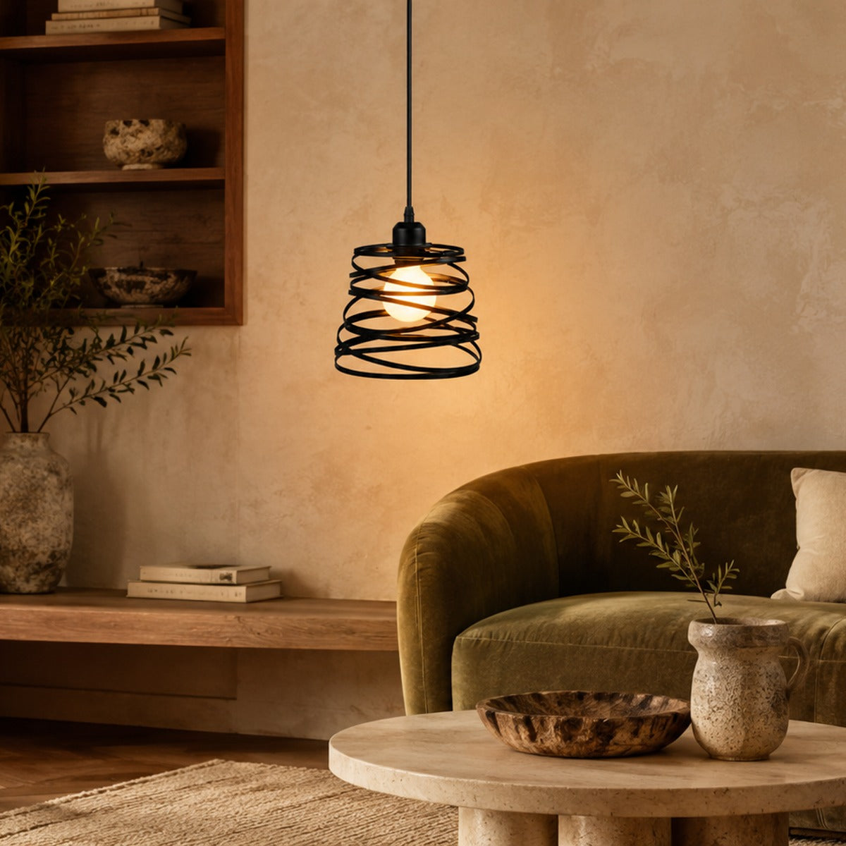 Spiral Metal Pendant Light Vela