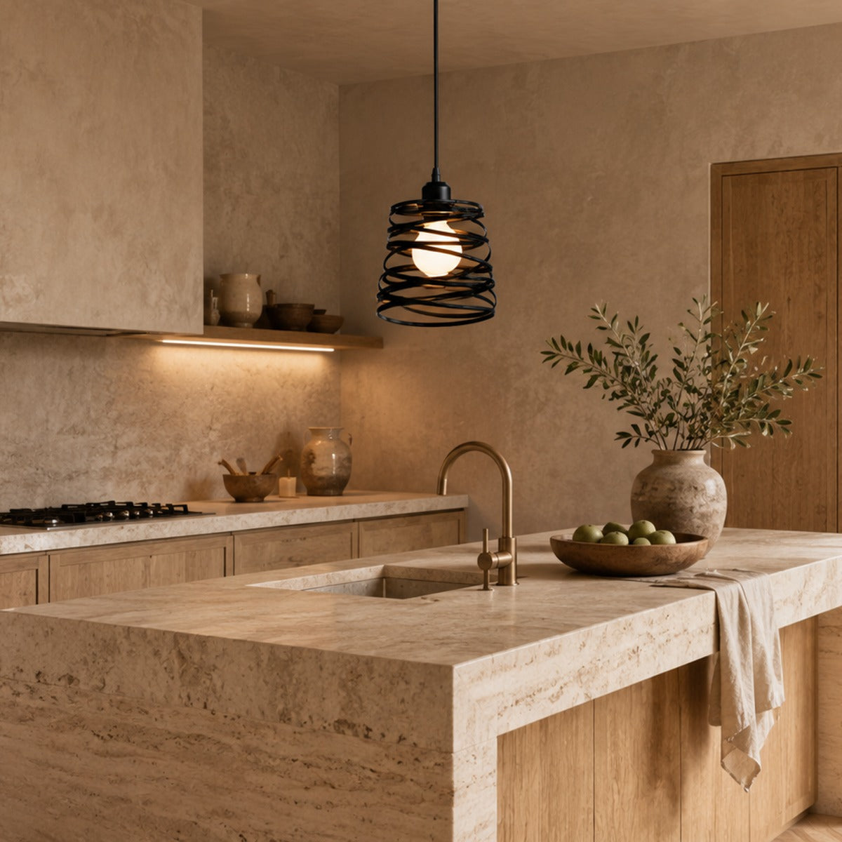 Spiral Metal Pendant Light Vela