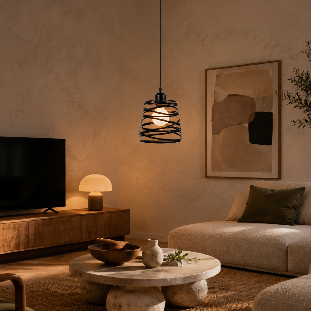 Spiral Metal Pendant Light Vela