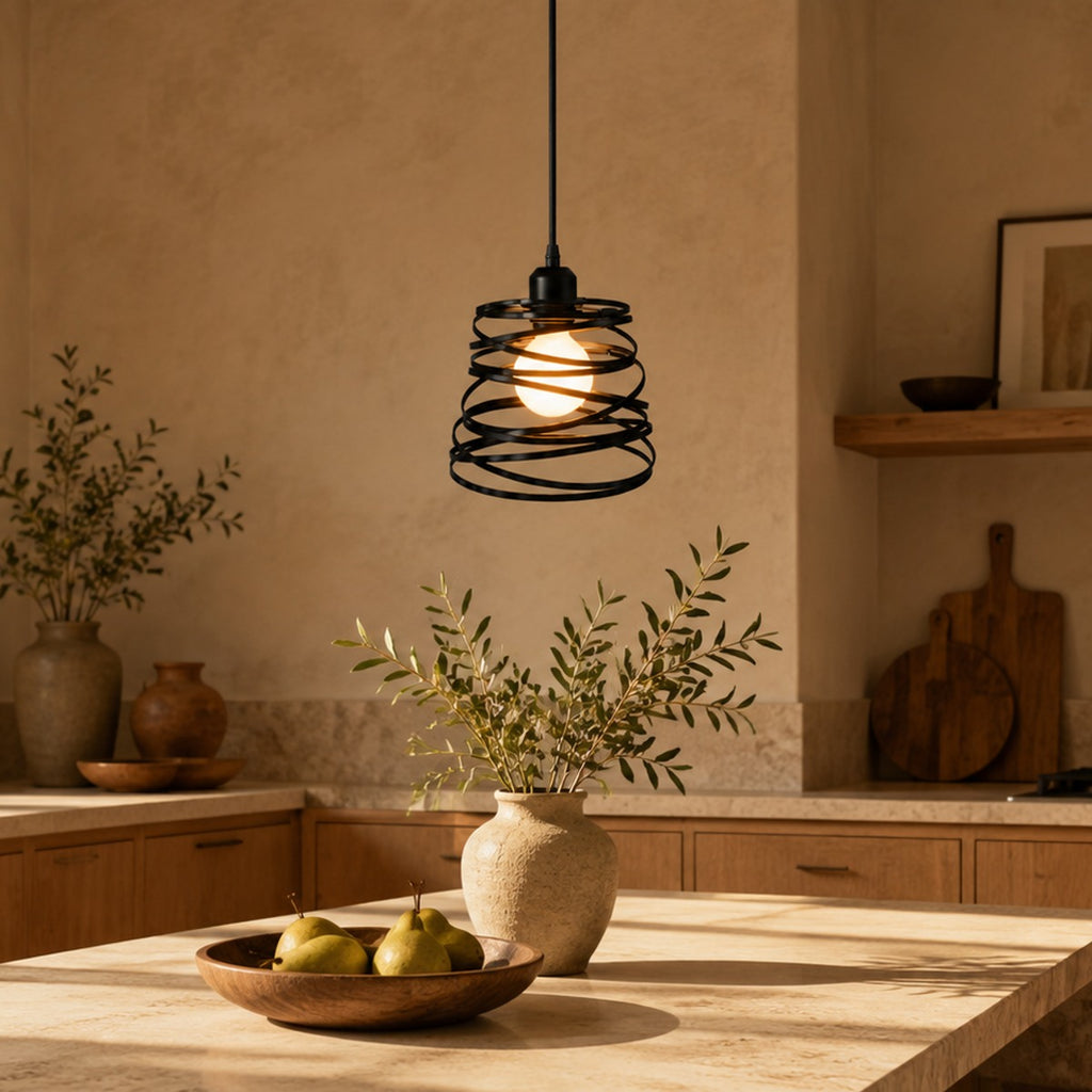 Spiral Metal Pendant Light Vela