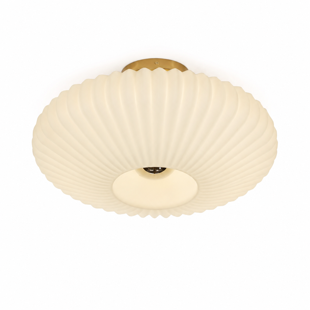 Ribbed Glass Flush Mount Ceiling Light Lunara
