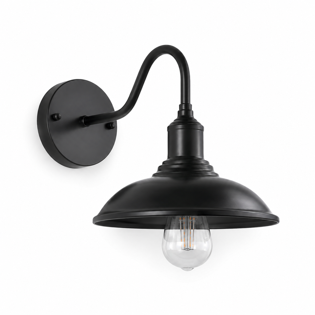 Industrial Gooseneck Outdoor Wall Light Torvina