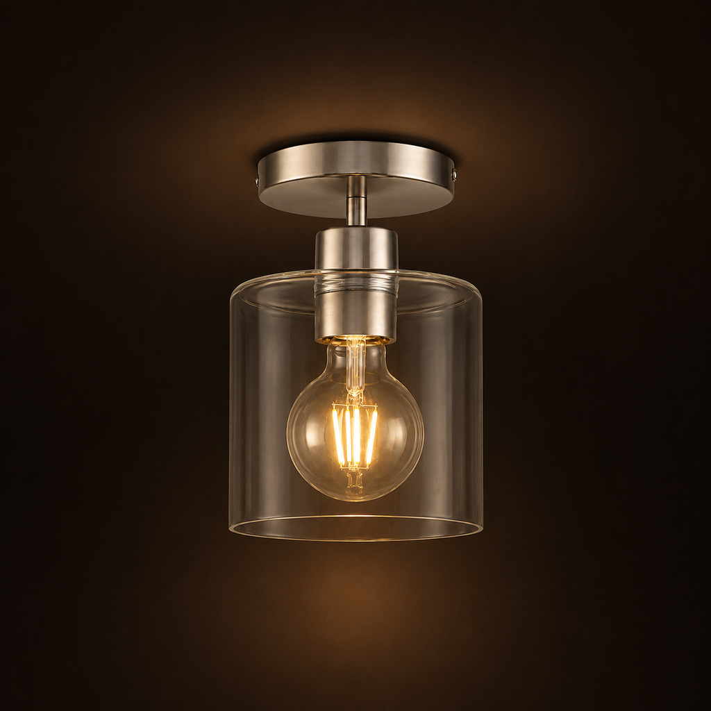 Glass Cylinder Flush Ceiling Light Imara