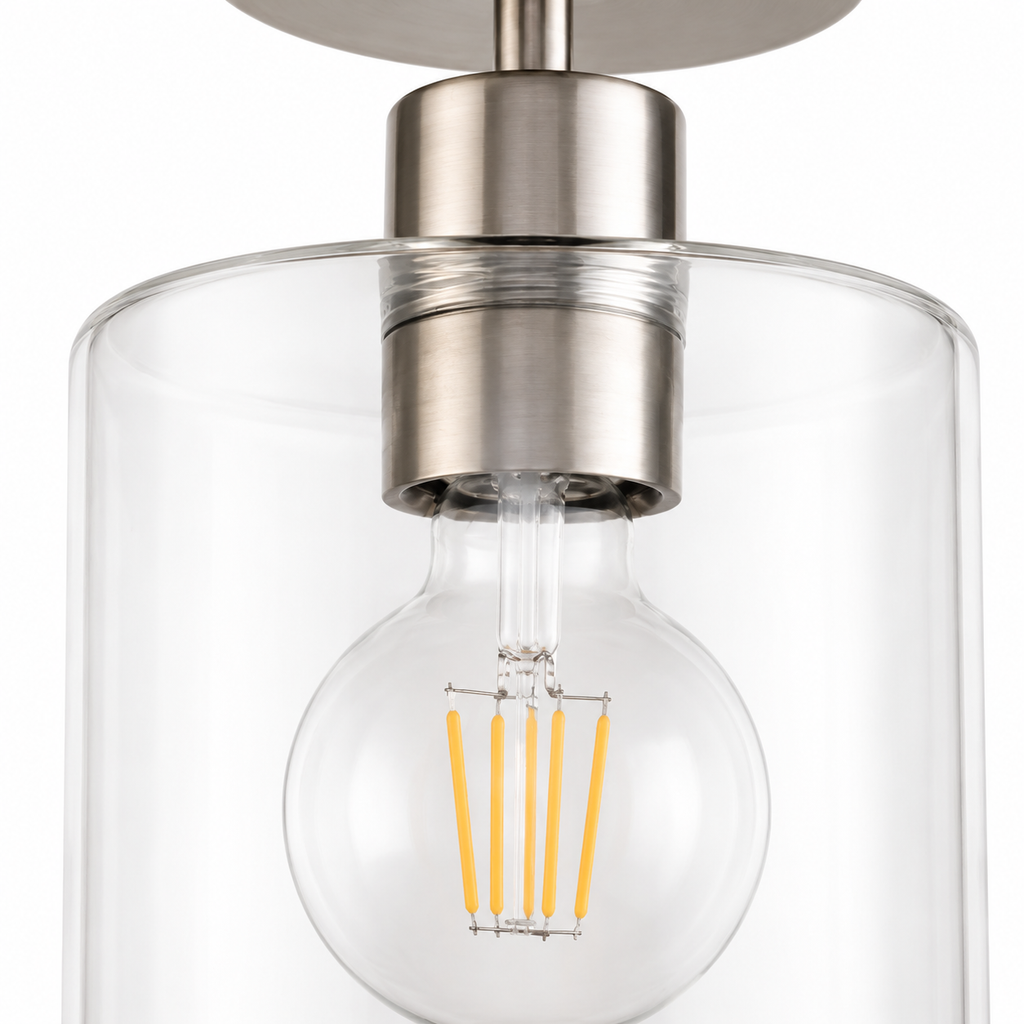 Glass Cylinder Flush Ceiling Light Imara