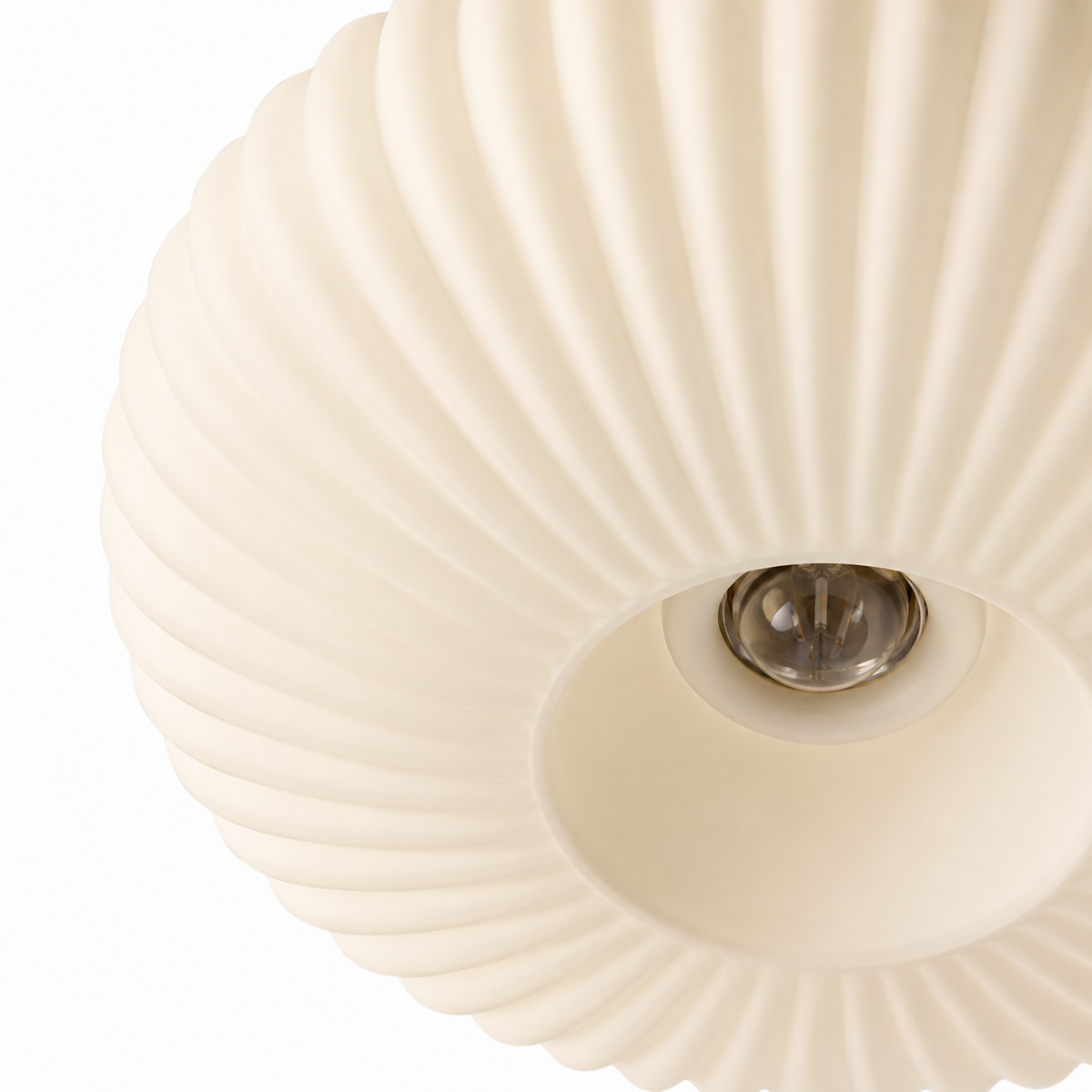 Ribbed Glass Flush Mount Ceiling Light Lunara