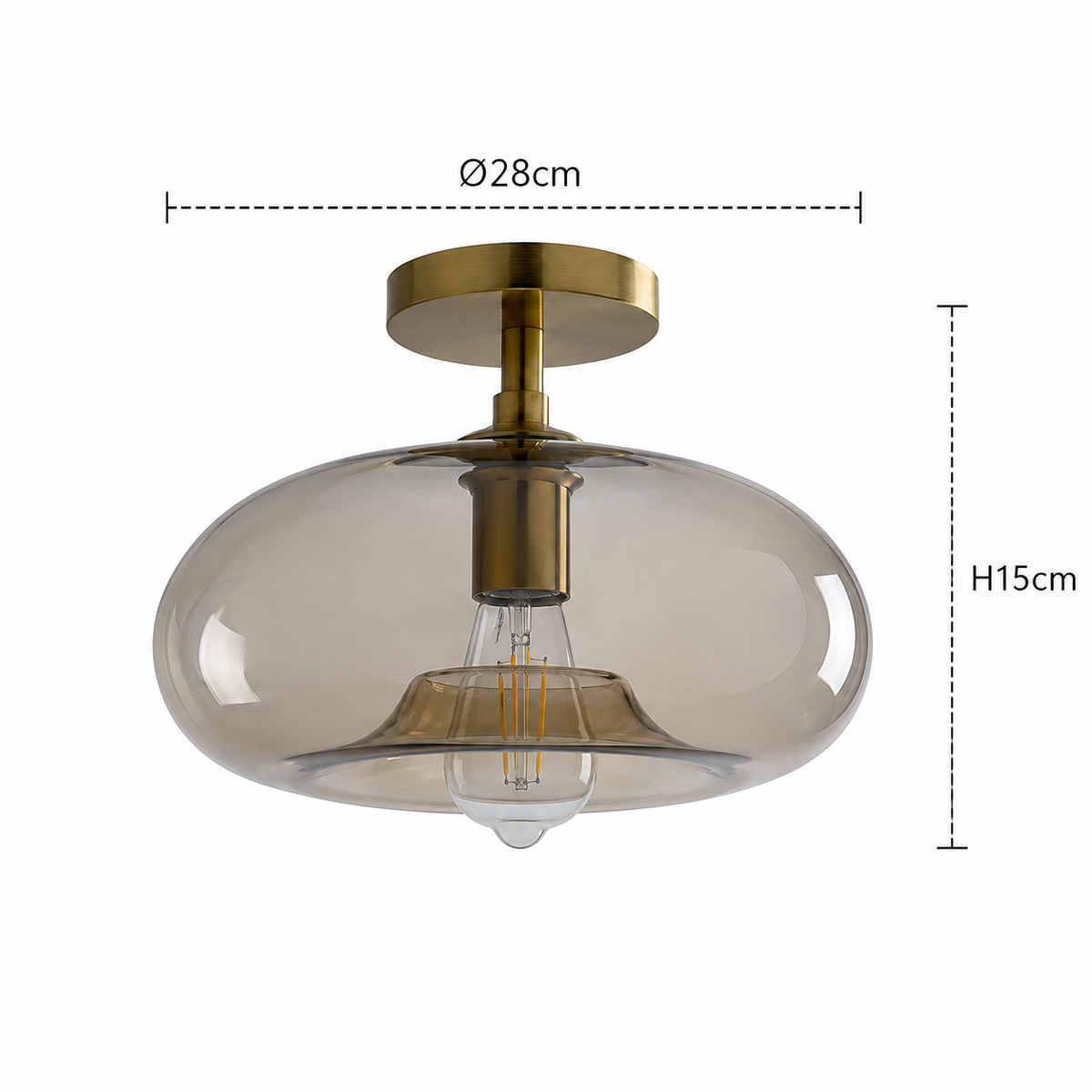 Amber Glass Flush Mount Ceiling Light Corvella