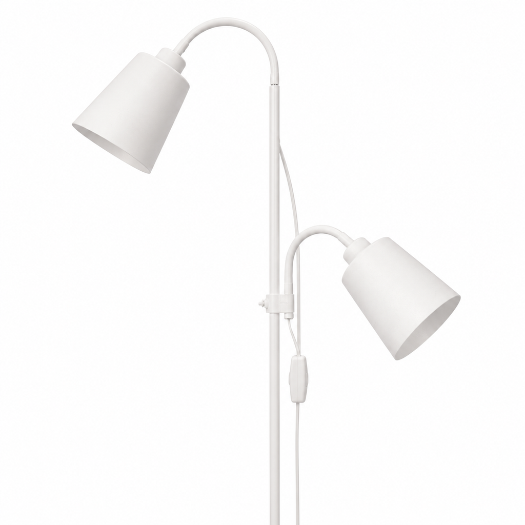 White Double Head Reading Floor Lamp Arlena