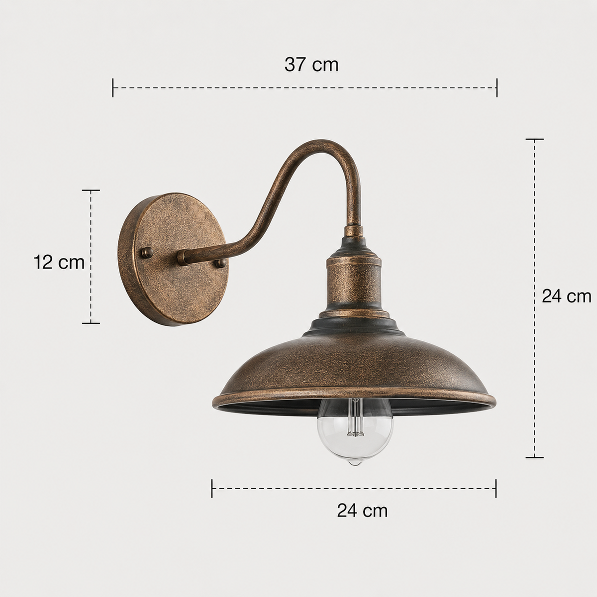 Industrial Gooseneck Outdoor Wall Light Torvina