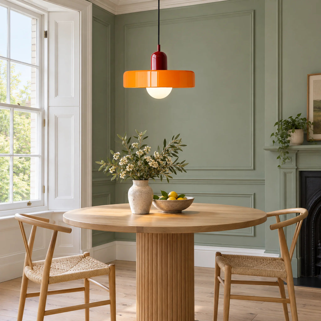 Bauhaus Coloured Glass Pendant Light Orsella