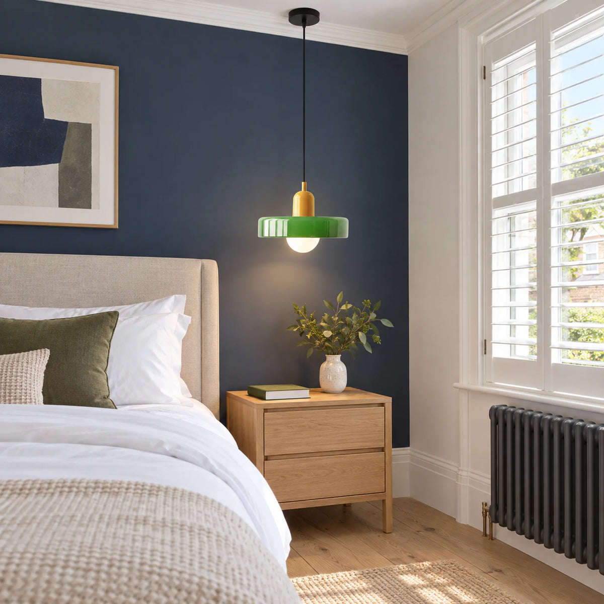 Bauhaus Coloured Glass Pendant Light Orsella
