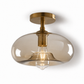 Amber Glass Flush Mount Ceiling Light Corvella