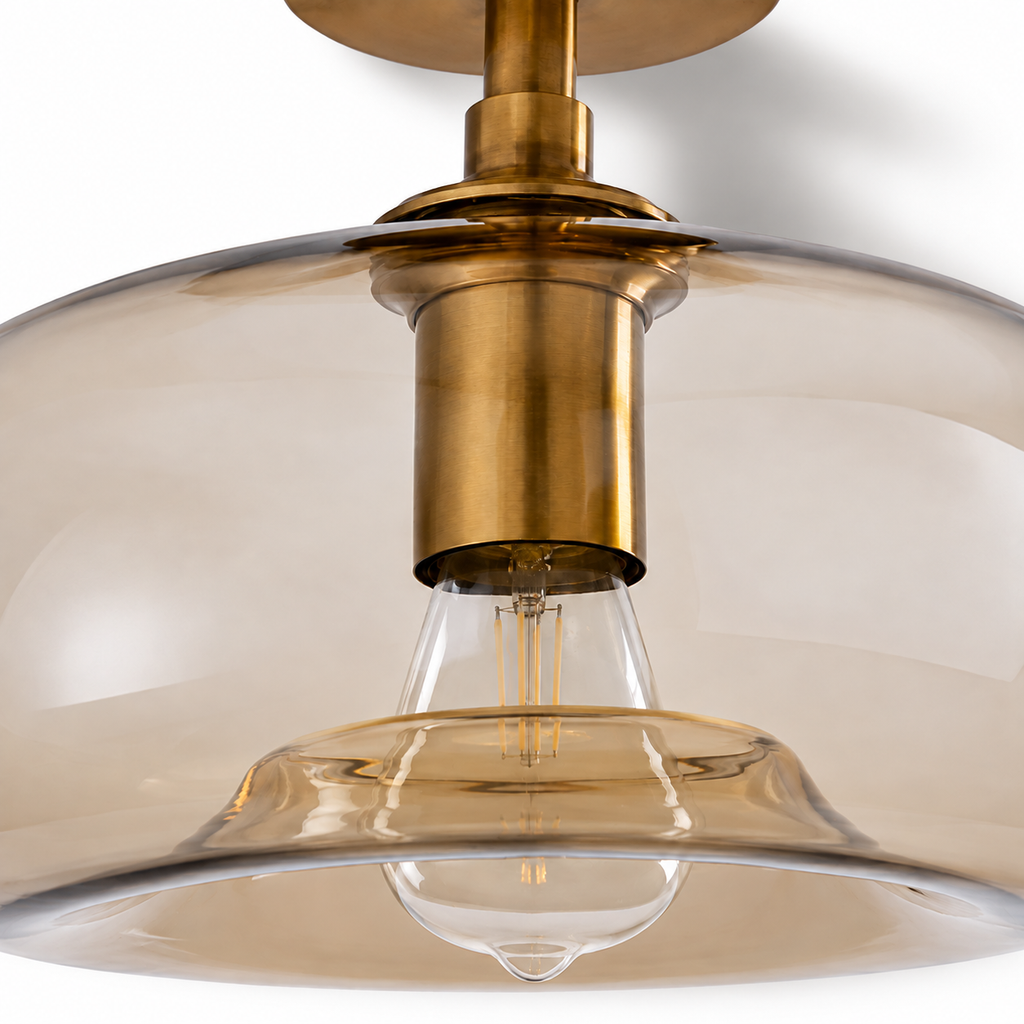 Amber Glass Flush Mount Ceiling Light Corvella