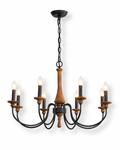 Wooden Candle Chandelier Ravenna