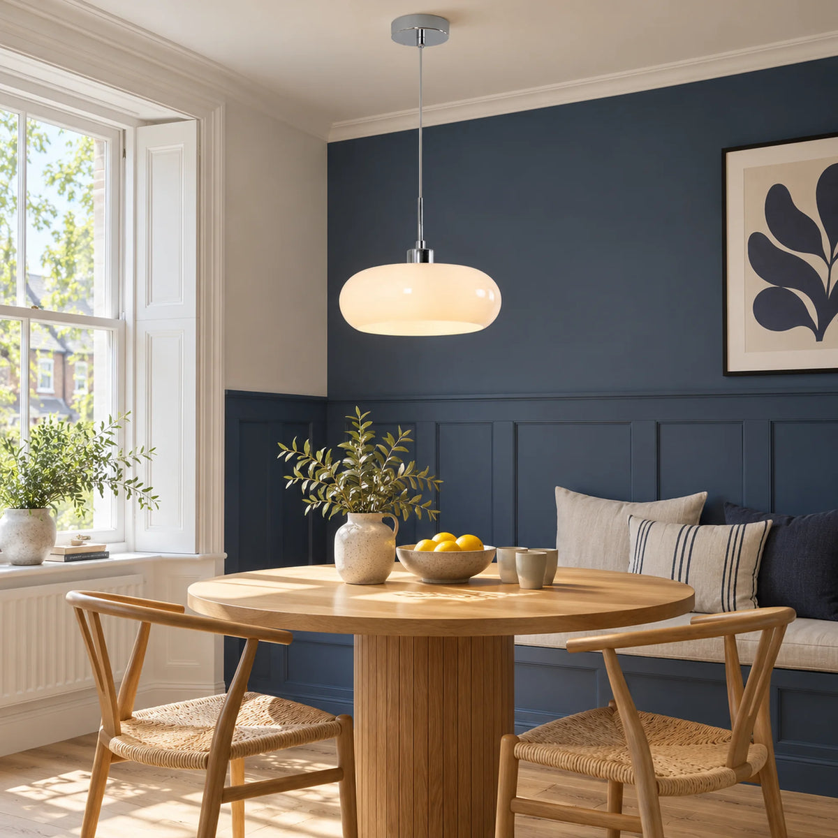 Bauhaus Opal Glass Pendant Light Ambera